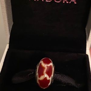 Giraffe print Murano glass Pandora charm